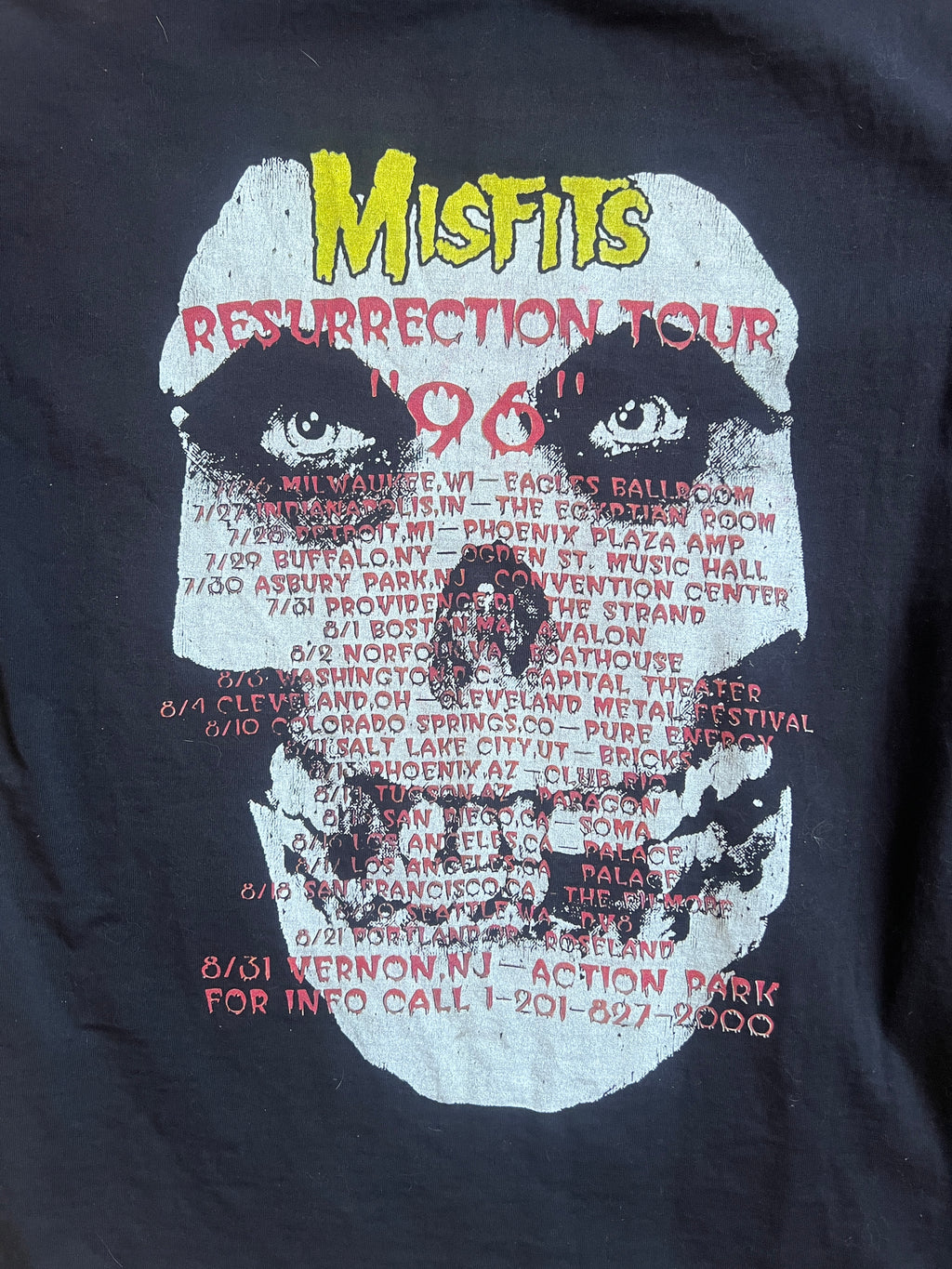 Bootleg Misfits 1996 Resurrection Tour Tee Shirt