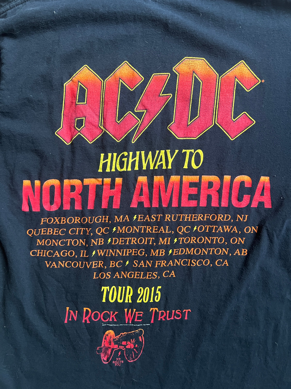 ACDC 2015 Highway To North America Tour Tee Shirt