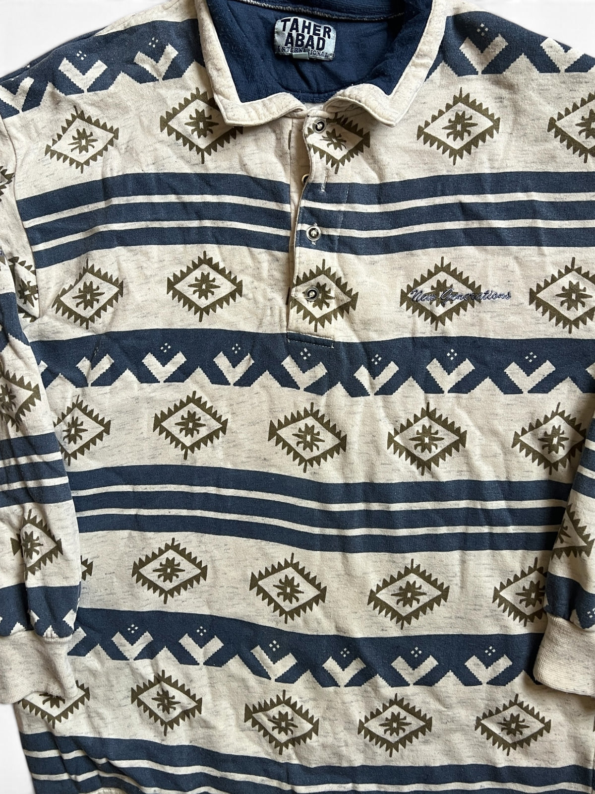 Aztec Long Sleeve Polo Shirt