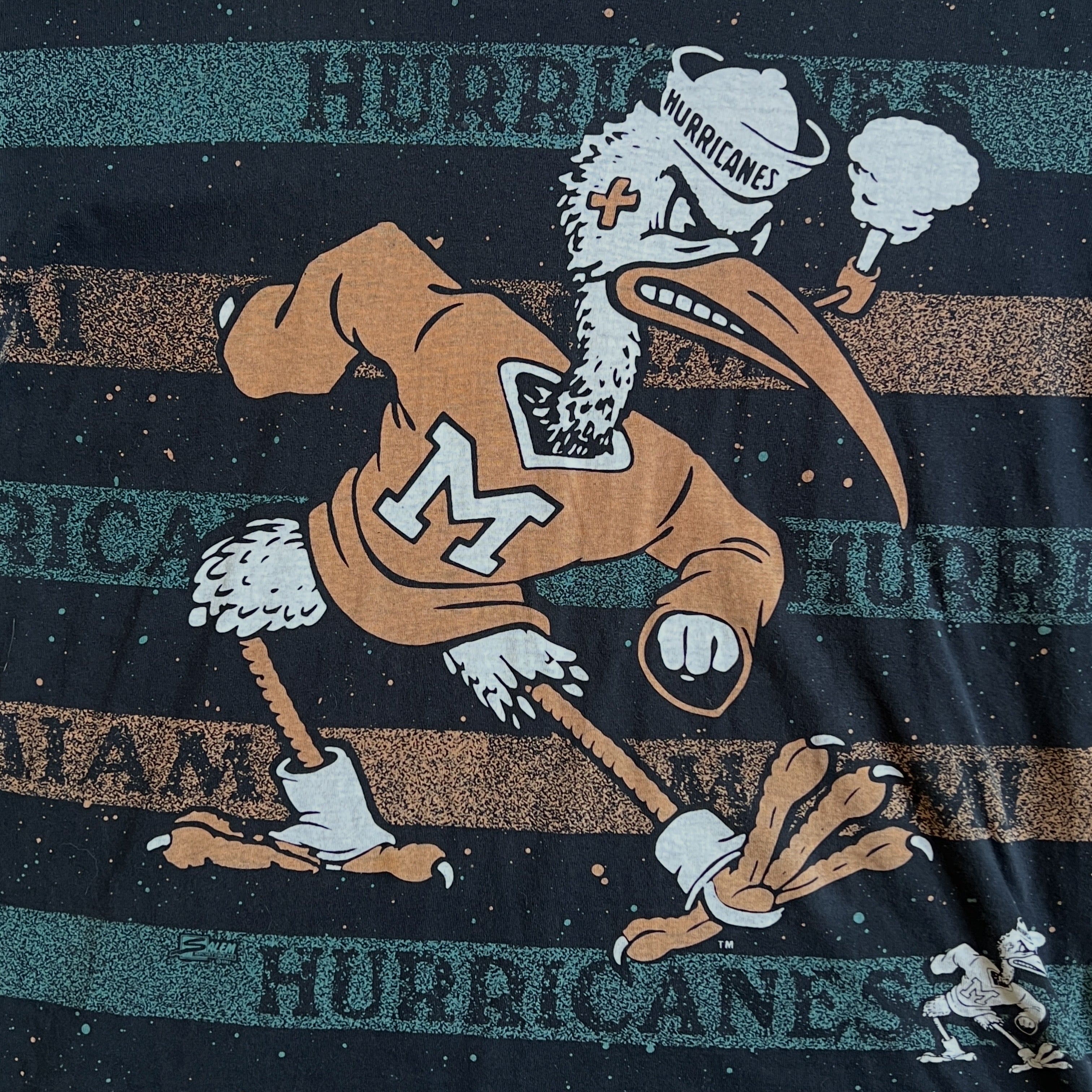 Miami Hurricanes Single Stitched 1991 Tee Shirt