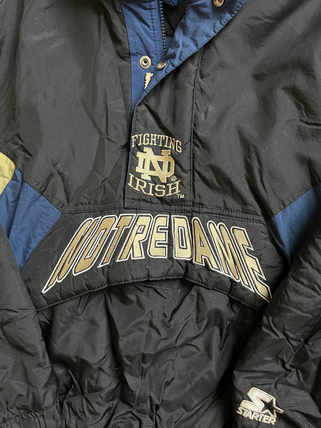 Notre Dame Quarter Zip Starter Jacket