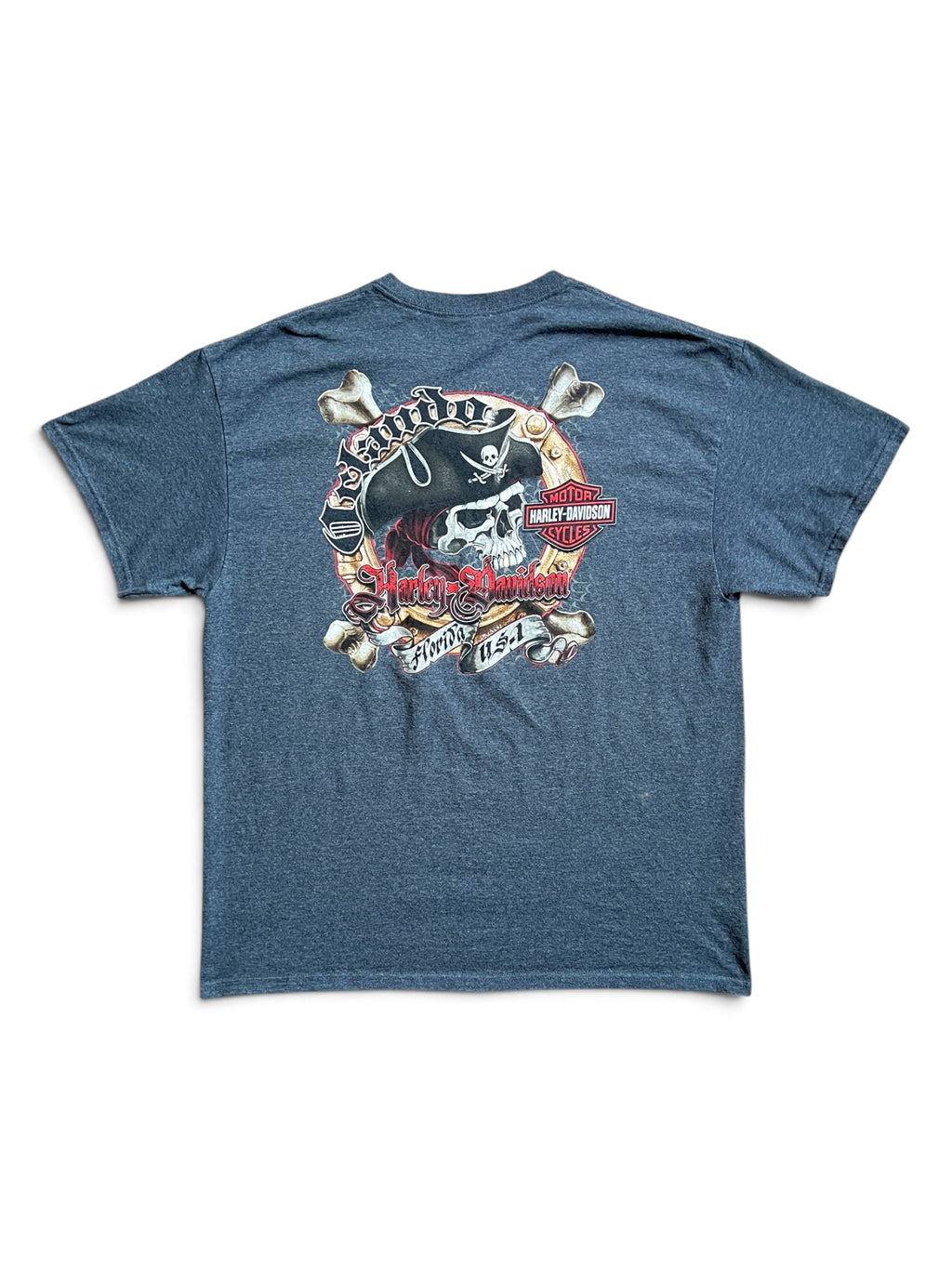 Harley Davidson Pirate Skull Florida Tee Shirt