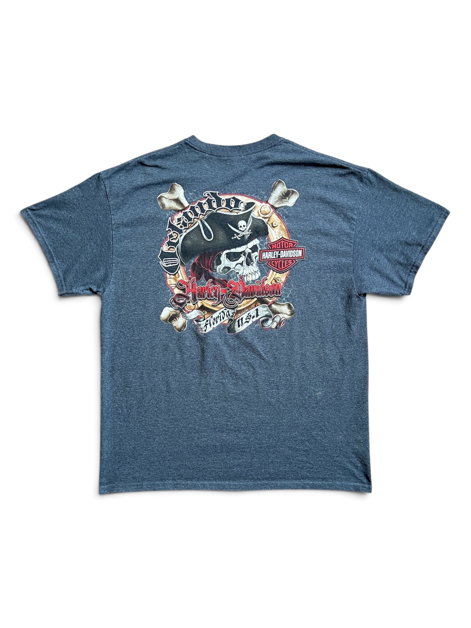 Harley Davidson Pirate Skull Florida Tee Shirt