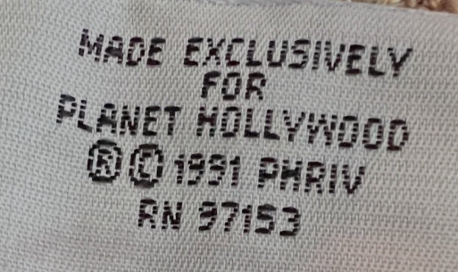 Planet Hollywood 1991 Tee Shirt